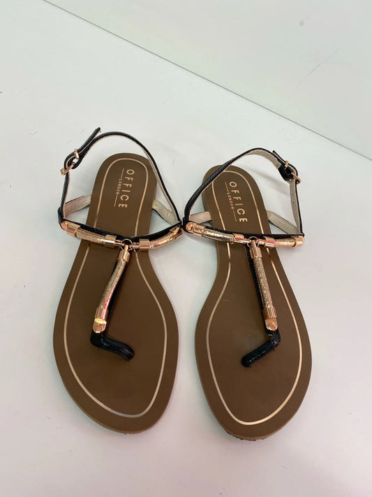 Fabulous Office London black & gold occasion party sandal Uk8 EUR 41 IM001