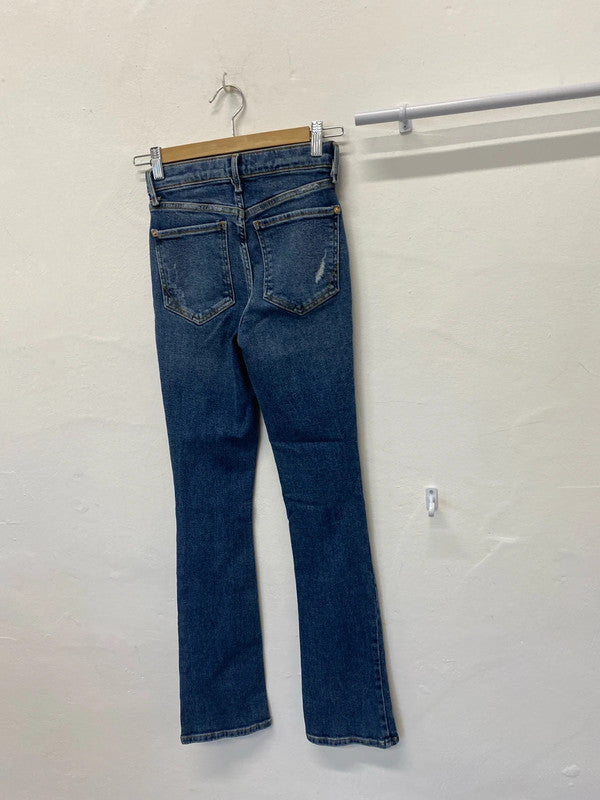 Fabulous Y2K vibes bootcut distressed jeans UK6 W 23 HDR01