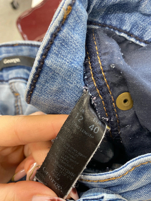 Lovely duo of jeans tu George mint blue UK 12 long KW002 #5