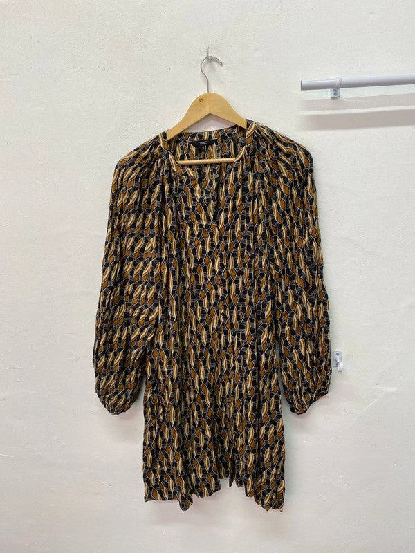 Fabulous Abstract Next mini smock dress Uk18 neutral IM001