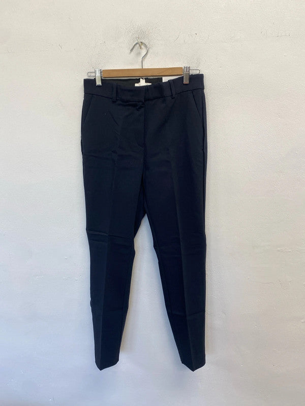 Lovely H&M navy slacks ankle length office UK 12 AO001