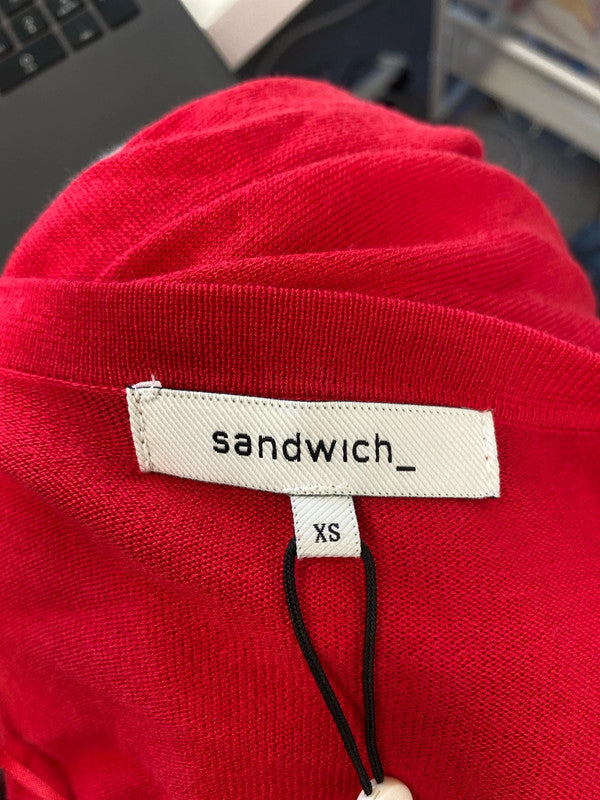Lovely sandwich red longline cardigan new with tags UK XS CD001
