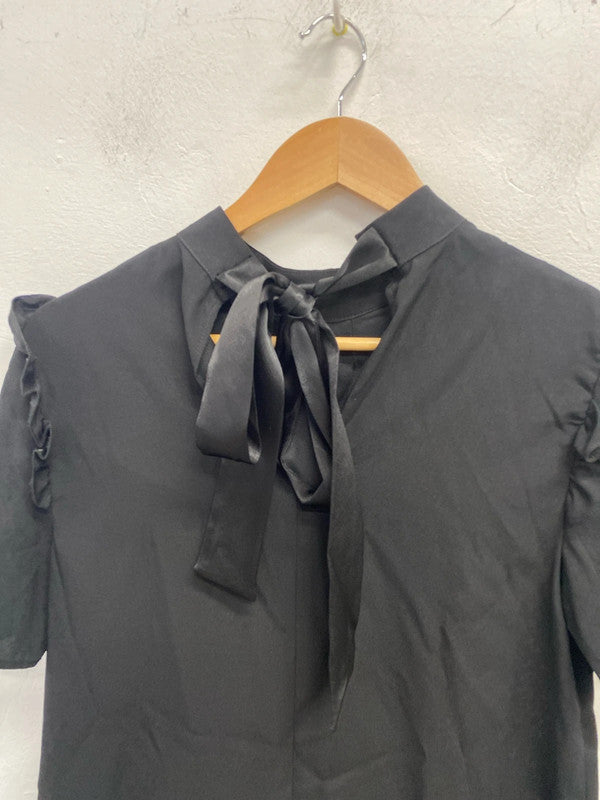 Stunning river island black grill detail tshirt dress mini UK 8 KM004