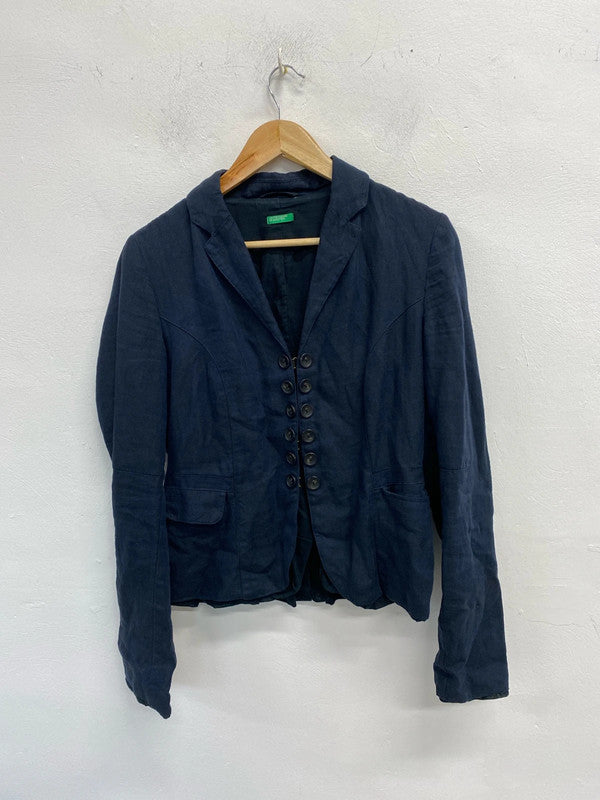 Fab United Colours Benneton Linen blazer military style Uk12 KD001