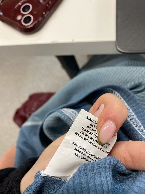 Lovely bloom chic blue colour block top UK 18-20 LG004