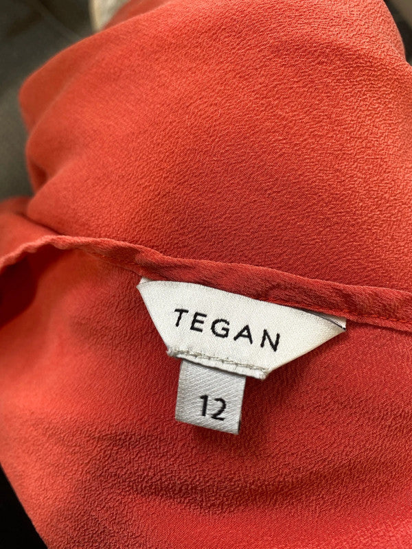 Gorgeous coral pink Tegan silk beach dress UK 12 KN003