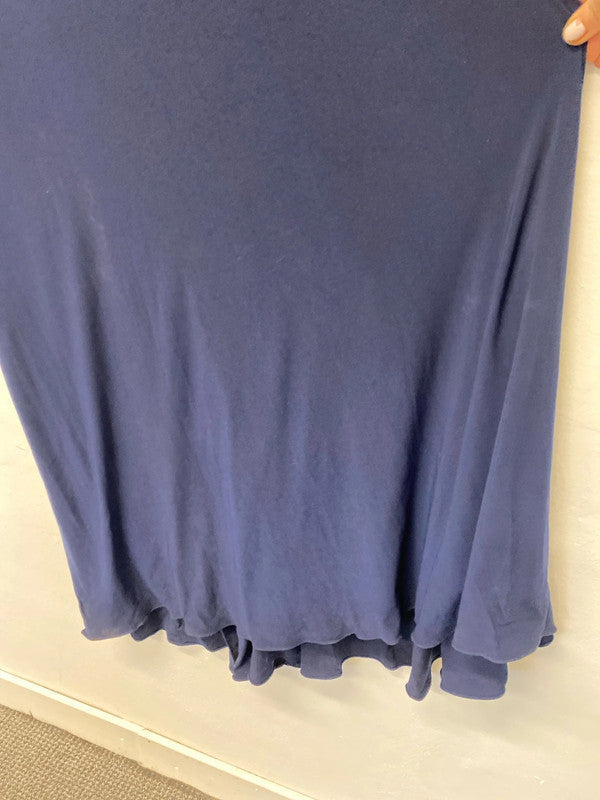 Fabulous JS boutique Navy embellished Maxi dress Uk16 LG006