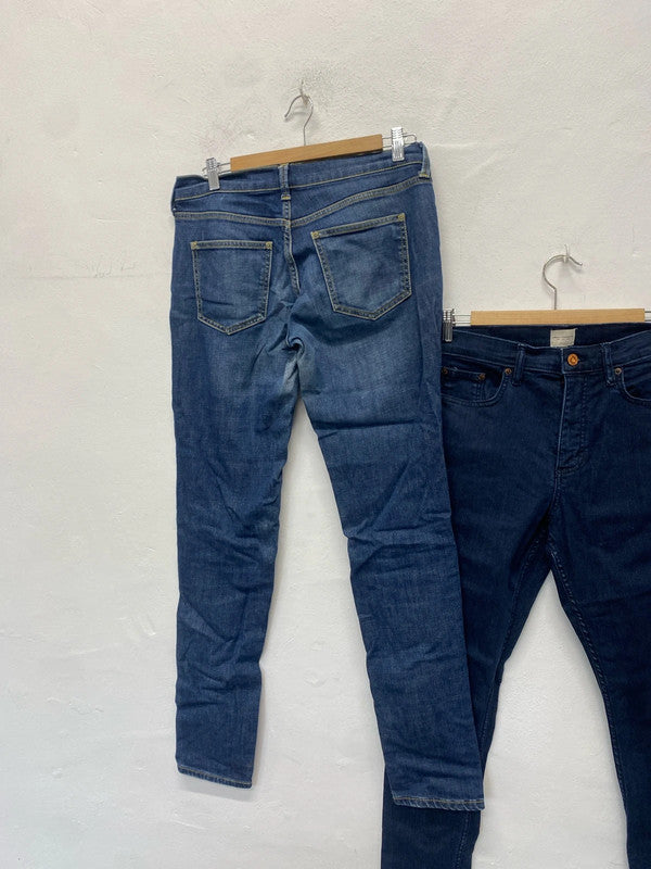 Fabulous duo of French Connection Navy Jeans slim fit Uk12 #1 SR006