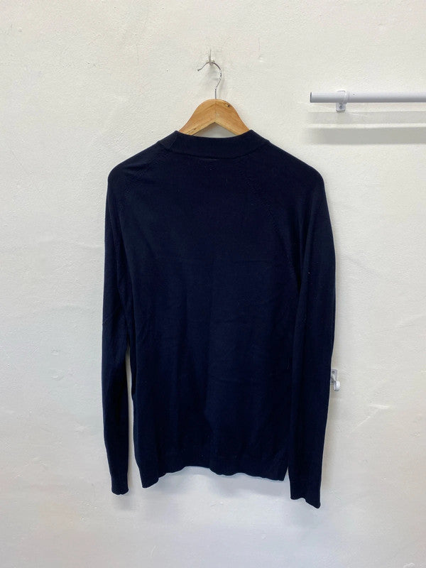 Fabulous Zara Navy Blue knit high neck men’s jumper UkL JB001