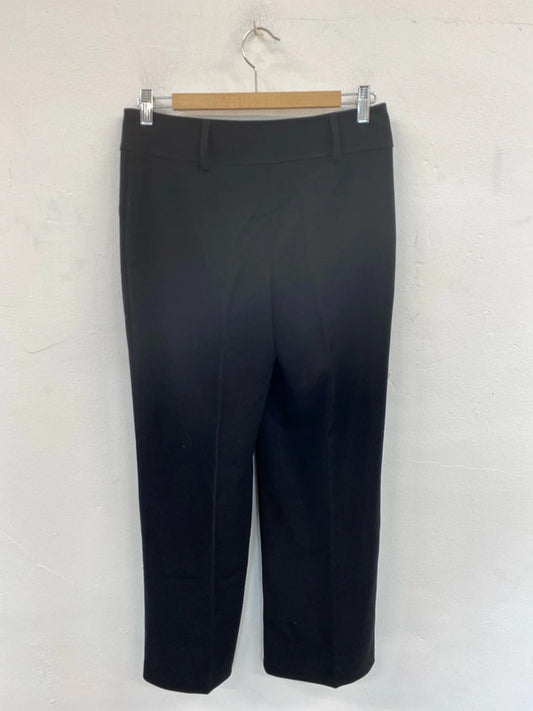 Amaranto Elegant Black Straight Cut Trousers UK 10 MM005