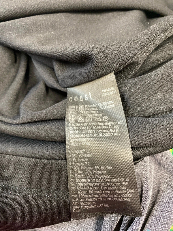 Fabulous Coast watercolour ruched occasion Dress Uk10 AG006