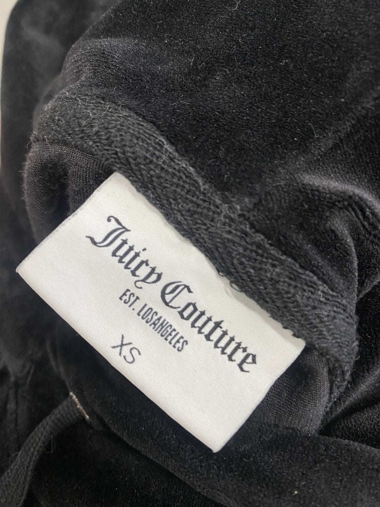 Lovely Juicy Couture Black Velvet Hoodie crop UK XS SD002