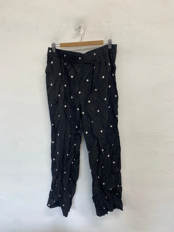 Lovely pieces curve black white polka trousers UK 18 LB010