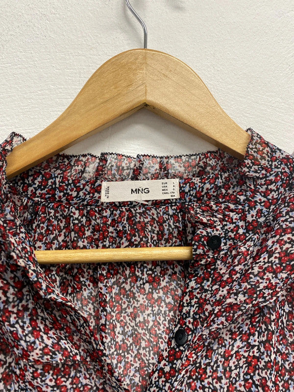 Fabulous Mango ditsy sheer oversmock boho dress Uk L EC003