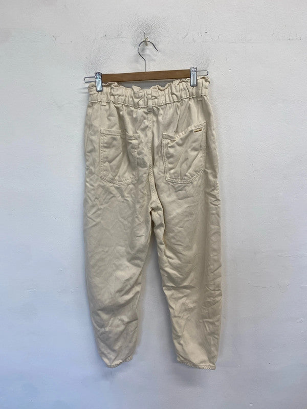 Lovely Topshop paperbag beige jeans UK 10 LB004