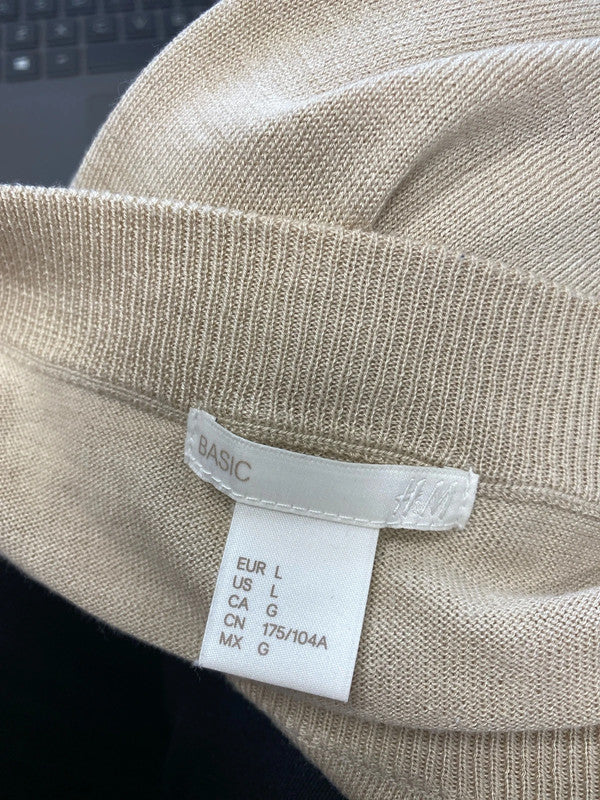 Lovely H&M beige lightweight jumper UK L KM003