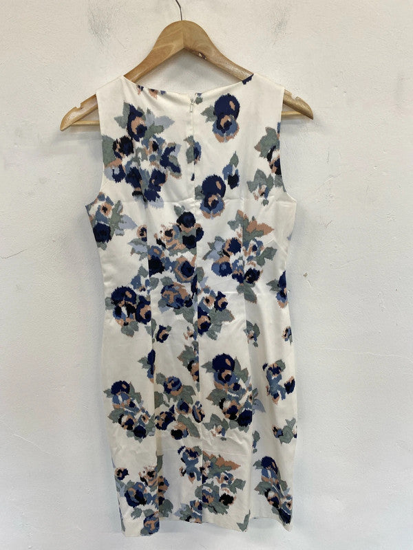 Hobbs Stylish Boat Neck Botanical Pattern Sheath Dress UK 10 WLH01