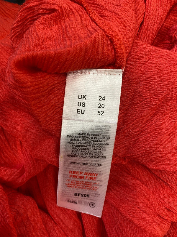 Lovely simply be coral lightweight wrap dress UK 24 NC001