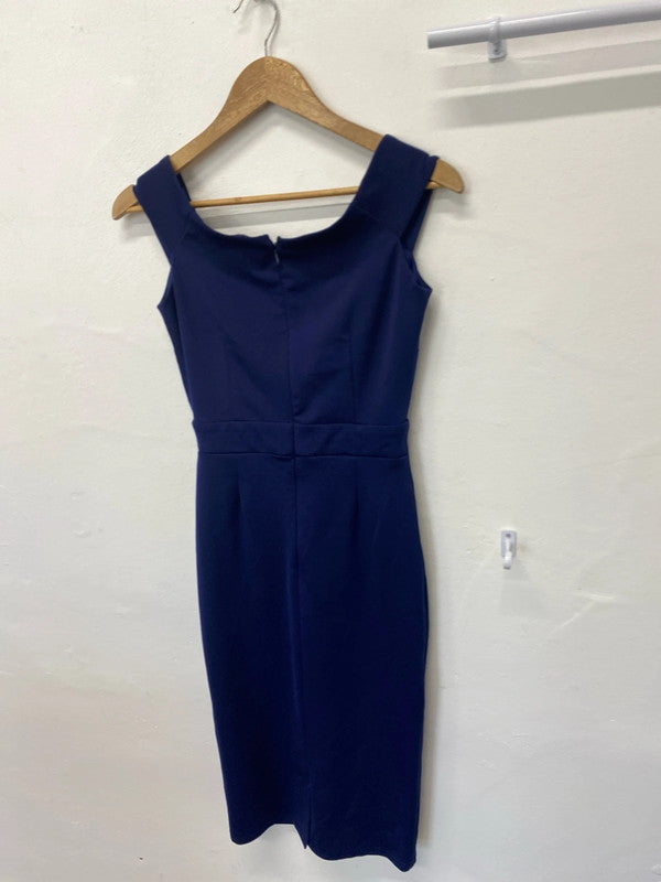 Little Mistress Navy blue dress UK6 party occasion dress HDR01