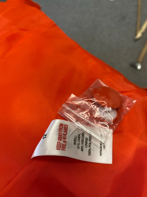 Fabulous bright tangerine linen blend blazer Uk12 New Et Vous AO001