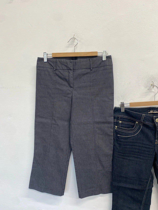 Lovely duo of cropped trousers navy grey yes yes Florence + Fred uk 10 crop SW001 #16