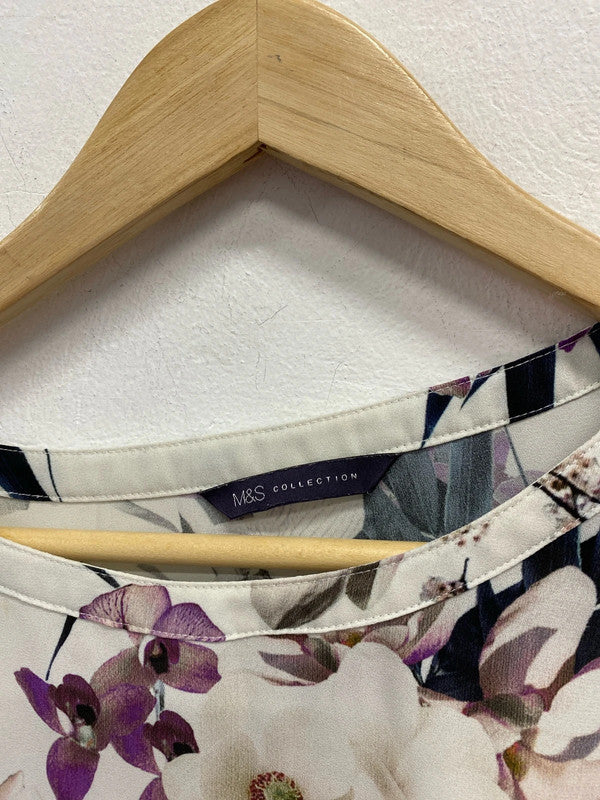 Stunning M&S floral top slinky holidays or cruise Uk12 KS003