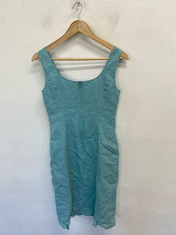 Stunning gerard darel blue gem neck midi dress UK 10 MM005