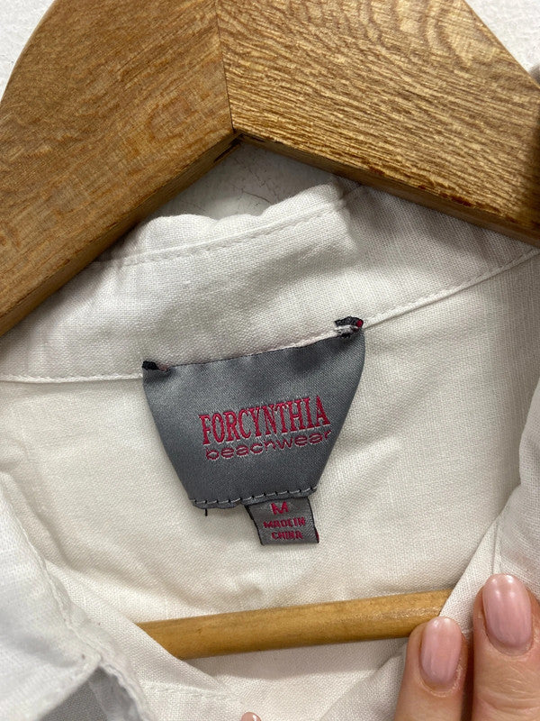 Lovely forcynthia beachwear white shirt UK M SS002