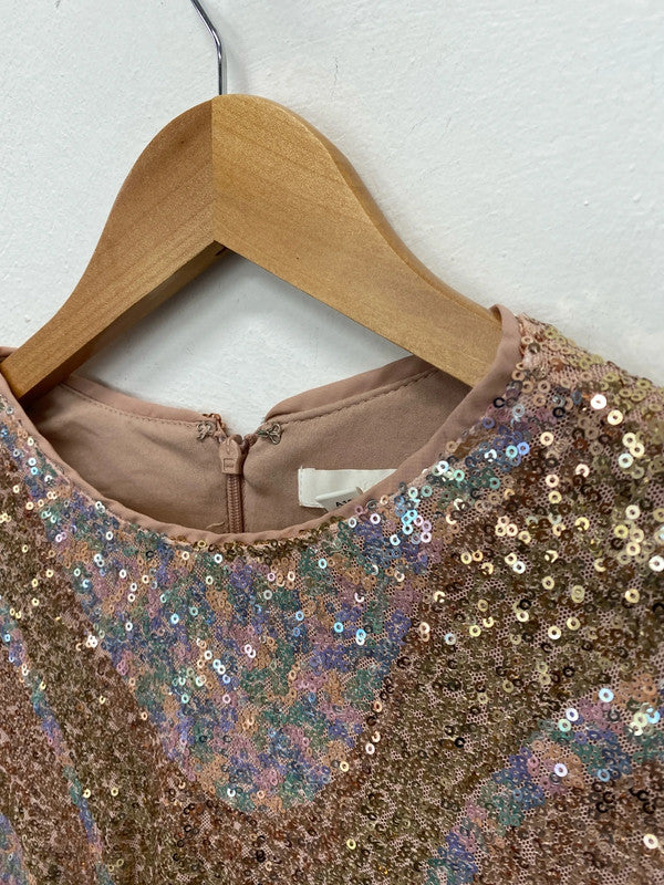 Fabulous H&M iridescent Sequin Dress UkS mini dress festival party JM008