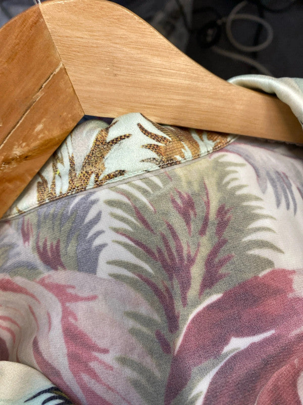 Fabulous Vintage Playsuit floral Hawaiian vibes uk8 NS003