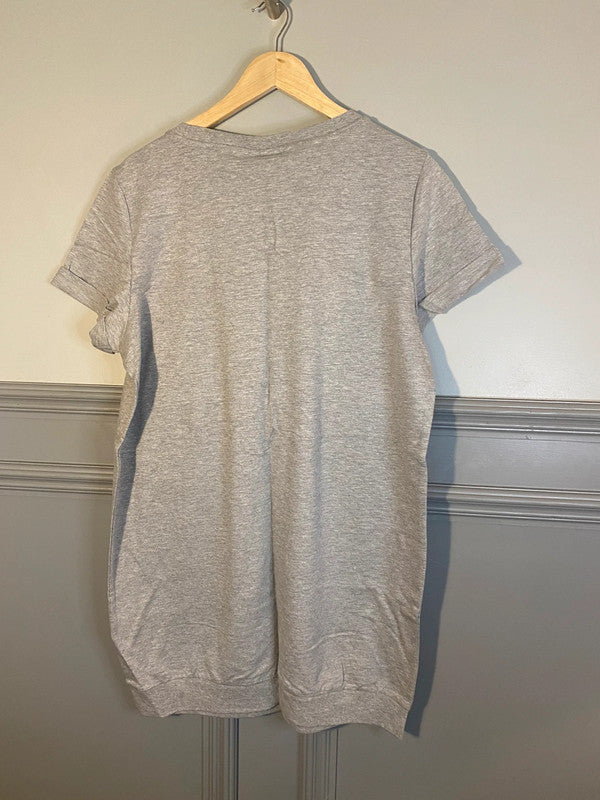 Noisy May T shirt Dress BNWT Uk L Grey LB001