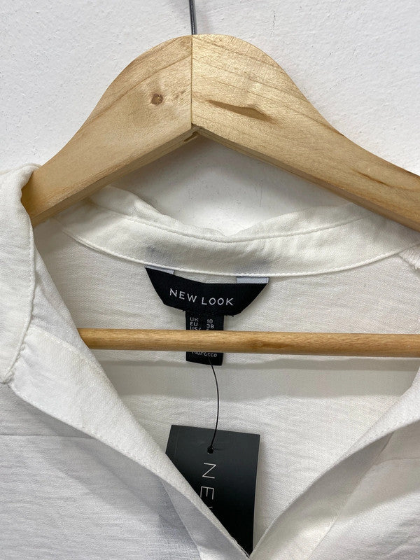 Fabulous New Look white oversized smock shirt arty boho Uk10 LC