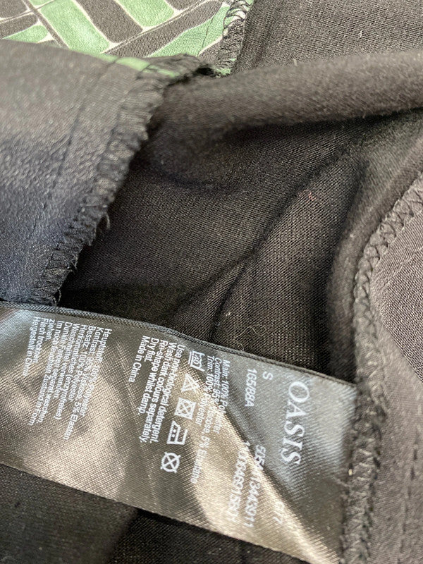 Fabulous Botanical dress black & green by Oasis stunning UkS AG002