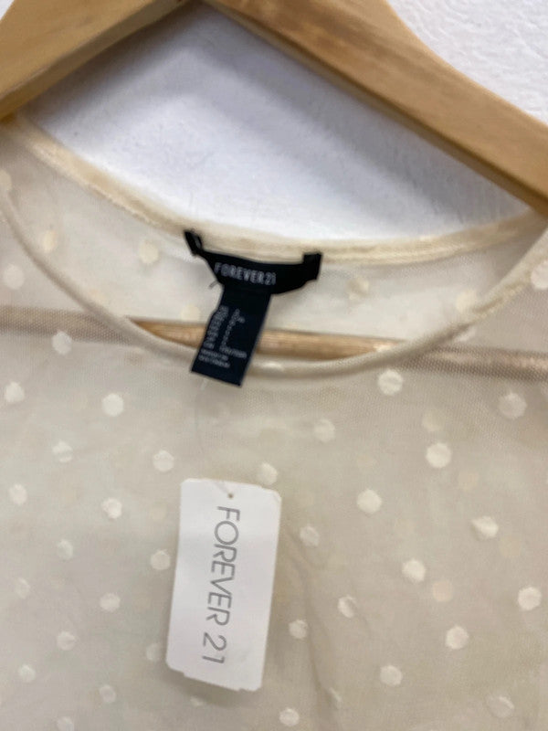 Super cute Forever 21 mesh spot summer top UkL new JR001