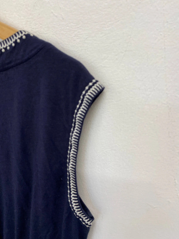 Fabulous Boden navy embroidered jersey dress Uk14 L KN003