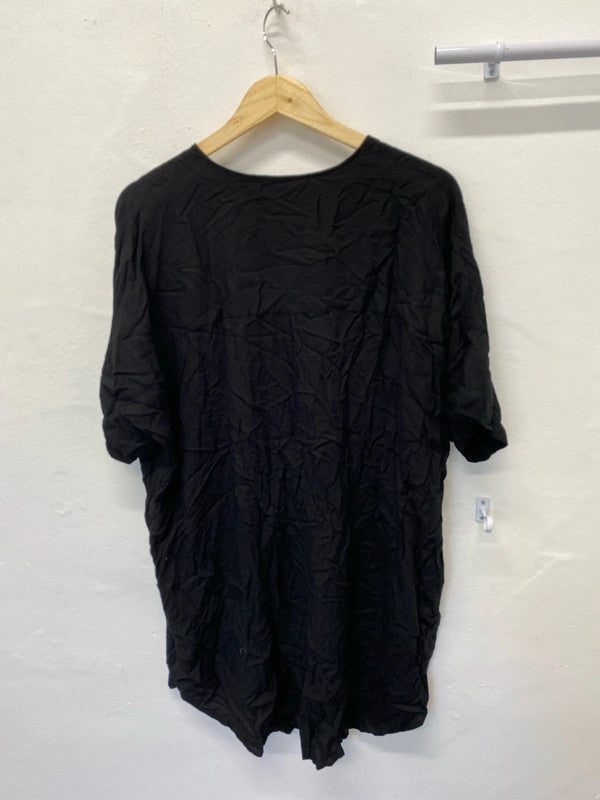 Fabulous Monki black tunic blouse UkS oversized arty boho IM001