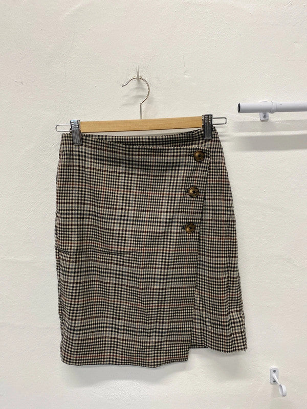Stunning Tweed pencil mini skirt country chic UK6 Warehouse JA001