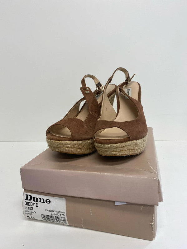 Fabulous Dune Tan espadrille wedge UK6 occasion parties NN001