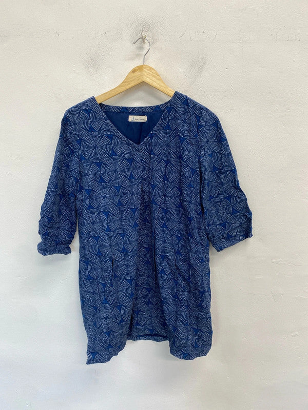 Lovely Seasalt Cornwall navy peacock lady tunic UK 12 MM005