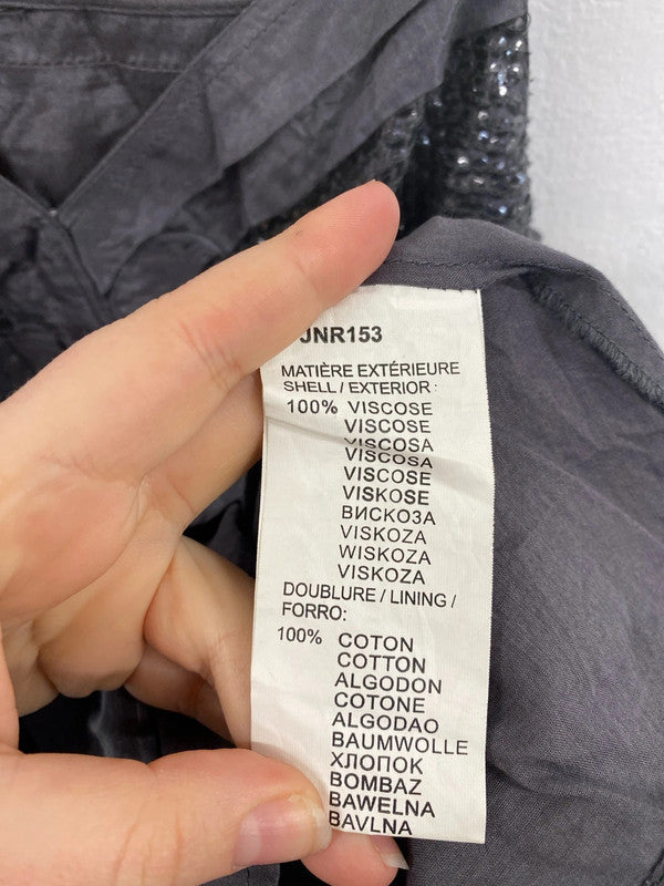 Made In Italy Fabulous Y2K Vibes Grey Sequin Slip Dress UK 12 JB003