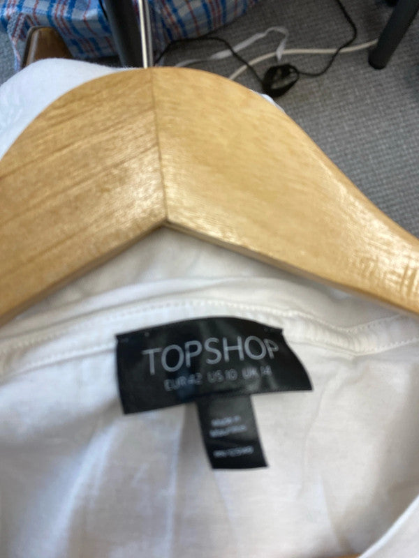 Fabulous Topshop White T shirt Uk14 You make me smile NN001