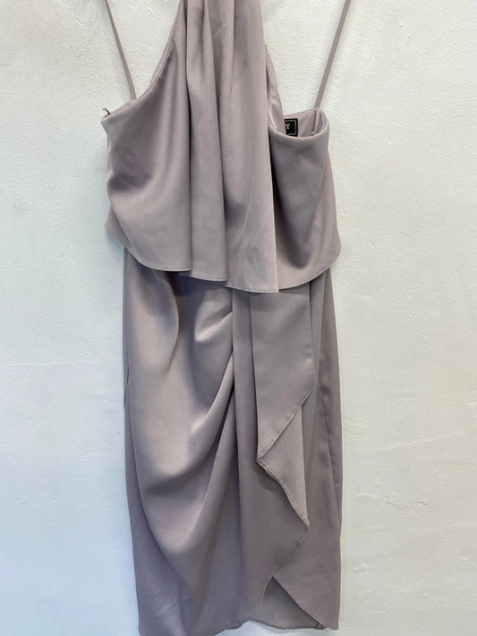 Lovely lipsy London lilac drape midi dress Halterneck UK 10 JM005
