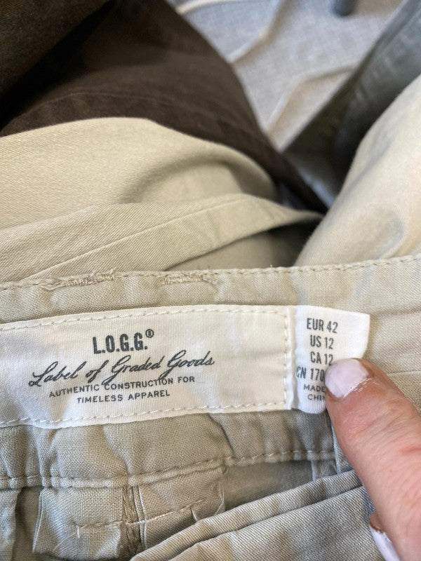 Fabulous Duo of slim fit chinos Uk14 brown cream classics #28 KM003