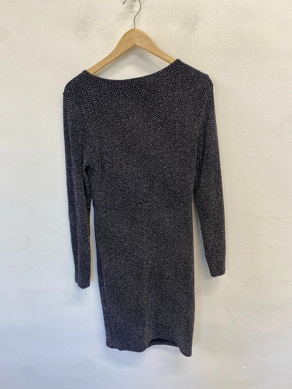 Stunning next sparkle black midi formal dress UK 10 MB001