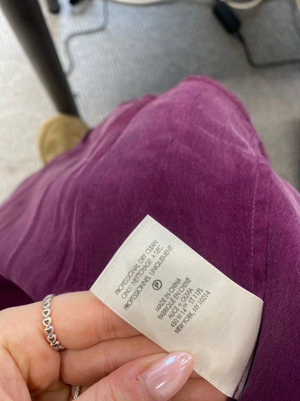 Lovely Alice + Olivia purple collar smock dress UK M SS002