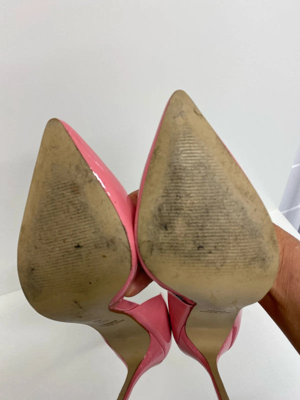 Fabulous Barbie Pink stiletto shoes UK6 faux patent leather KM004