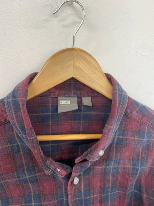 Classic ASOS men’s check shirt washed look XXL FE001