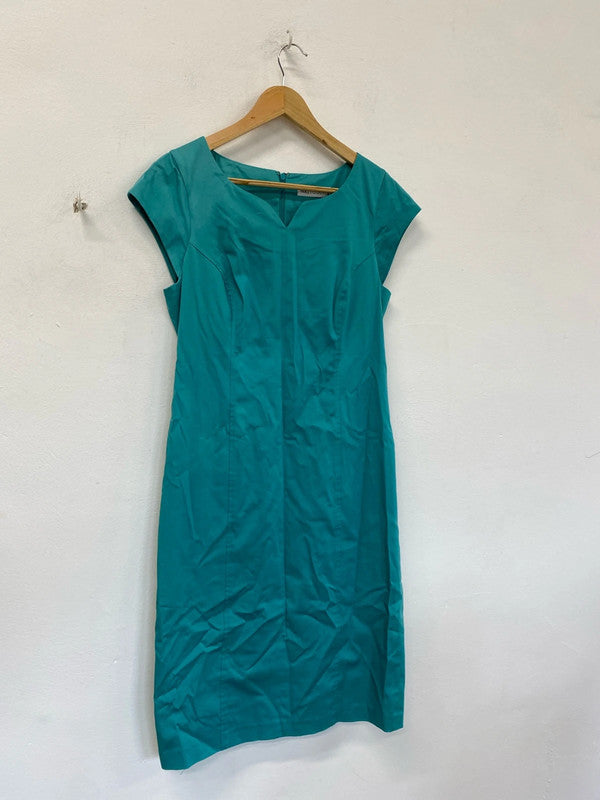 Fabulous Artigiano teal soft peacock Uk12 dress New LW005