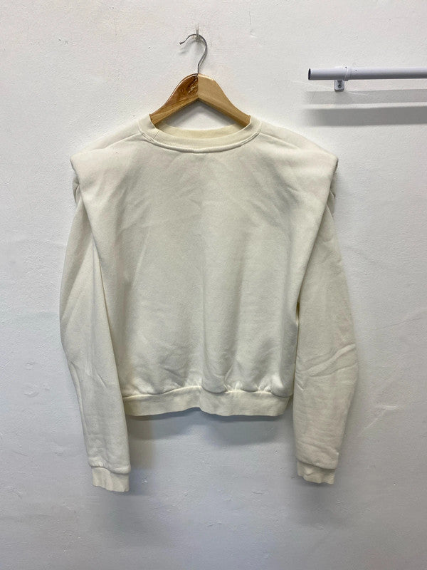 Fabulous H&M sweatshirt with shoulder pads UkM cream JB001