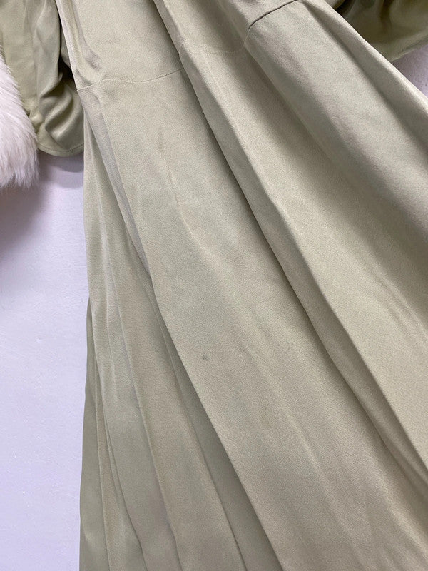 Fabulous Maids to Measure Charlene Sage green dress Uk24 & wrap CR002